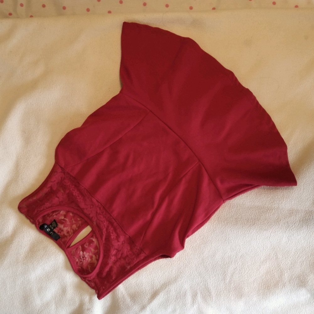 Red peplum top